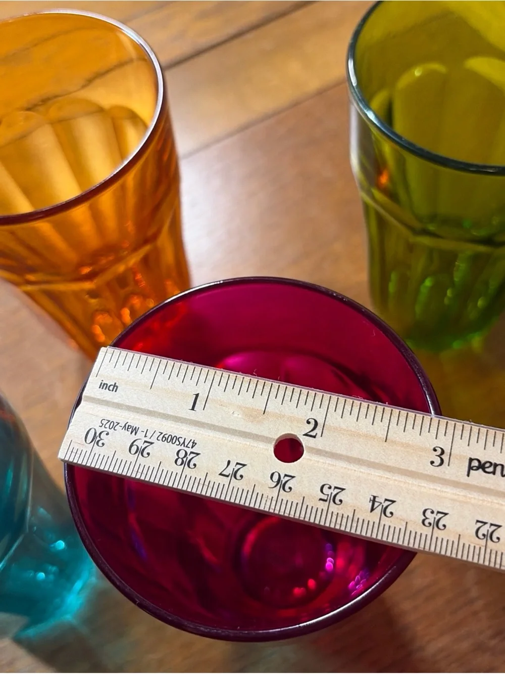 Vintage Circleware Colorful Juice Glasses Set of Six 5 1/2 Inch
